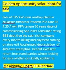 Solar plant for sale 